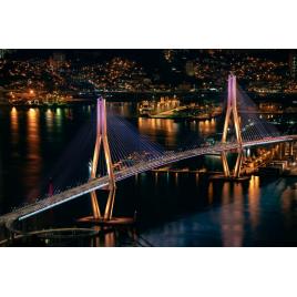 Fototapet autocolant PVC Podul luminat noaptea, 160x240 cm