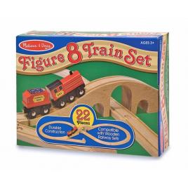 Tren lemn si circuit 8 melissa and doug