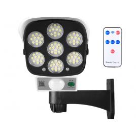 Lampa solara tip camera video falsa, 77 led, senzor de miscare, telecomanda