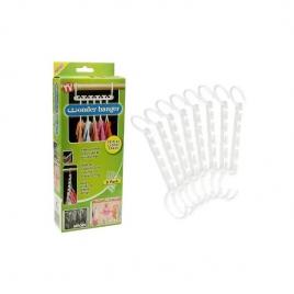 Set 8x Umerase Magic organizatoare haine, economisire 50% spatiu, Wonder hanger, alb