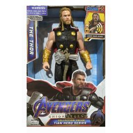 Figurina Avengers, Thor cu efecte sonore si luminoase, 30 cm