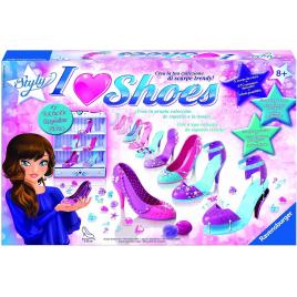 Set creativ Ravensburger I Love Shoes pentru fetite, 5 pantofi si 470 accesorii