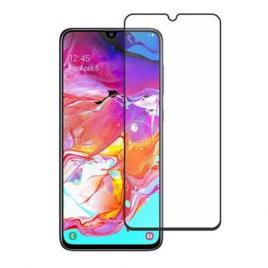 Set folie din sticla securizata 5D compatibil cu Samsung Galaxy A70, neagra + Husa silicon