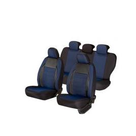 Huse scaune auto AUDI A2 2000-2005 dAL Elegance Albastru Piele ecologica + Textil