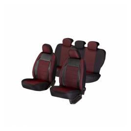 Huse scaune auto AUDI A2 2000-2005 dAL Elegance Rosu Piele ecologica + Textil