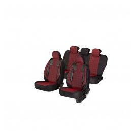 Huse scaune auto AUDI A6 C5 Dalauto Luxury Piele ecologica Negru + Rosu Textil