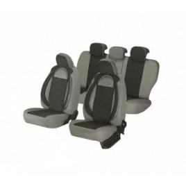 Set huse scaune auto Fiat Bravo Editia Racing Insertii Piele Ecologica cu Textil 11 piese Gri