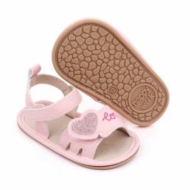Sandalute roz pentru fetite - love (marime disponibila: 12-18 luni (marimea 21