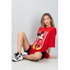 Tricou dama culoare roșu cu imprimeu Disney