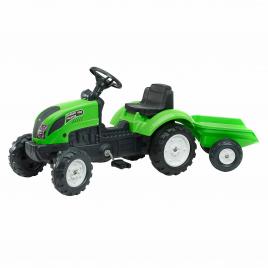 TRACTOR CU PEDALE SI  REMORCA PENTRU COPII FALK VERDE