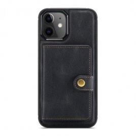 Husa silicon iphone 12 mini, portofel magnetic detasabil, negru