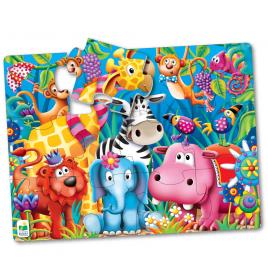 Primul meu puzzle de podea 12 piese - animale in jungla