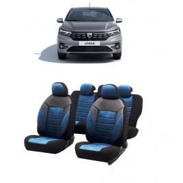 Huse scaune auto dedicate Dacia Logan 2020-2021 Premium cu insertii de piele