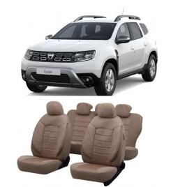 Set huse scaune auto dedicate Dacia Duster 2012-2019 Premium insertii de piele