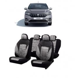 Set huse scaune auto dedicate Dacia Logan 2020-2021 Premium insertii de piele