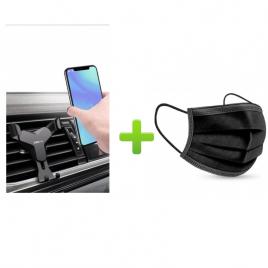 Suport auto ventilatie ,clips pentru ventilatie, gravity black+cadou set 50