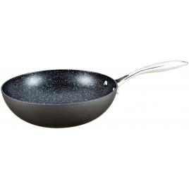 Tigaie fara capac Wok cu interior marmorat HERENTHAL, HT-FW26B, 26 cm