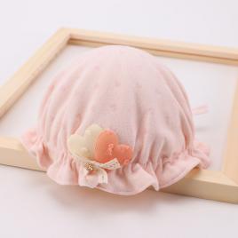 Boneta roz - inimioare (marimi palarii - sepci: 9-12 luni)