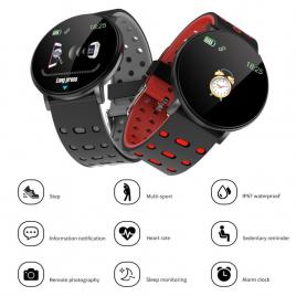 Ceas Smartwatch 119 Albastru 1.3 Inch IPS Monitorizare Cardiaca Tensiune. Oxigenare Sedentary Bluetooth IP65