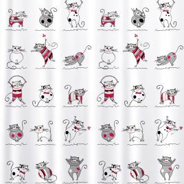 Perdea baie din material textil(model pisici) funny cats-tatkraft