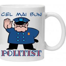 Cana personalizata cu textul cel mai bun politist