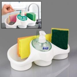 Dispenser titiz detergent vase,cu suport pentru burete,suport inele bijuterii