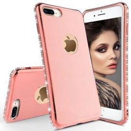 Husa telefon Smartphone Apple Iphone 8 Luxury Case ofera Protectie Ultra-Subtire Chic Crystals Rose Gold