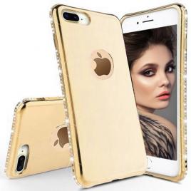 Husa telefon Smartphone Apple Iphone 8 Plus Luxury Case ofera Protectie Ultra-Subtire Chic Crystals Gold