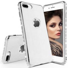 Husa telefon Smartphone Apple Iphone 8 Plus Luxury Case ofera Protectie Ultra-Subtire Chic Crystals Silver