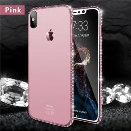 Husa telefon Smartphone Apple Iphone XS Luxury Case ofera Protectie Ultra-Subtire Chic Crystals Rose Gold