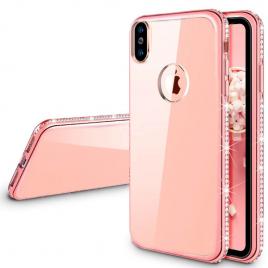 Husa telefon Smartphone Apple Iphone XS Max Luxury Case ofera Protectie Ultra-Subtire Chic Crystals Rose Gold