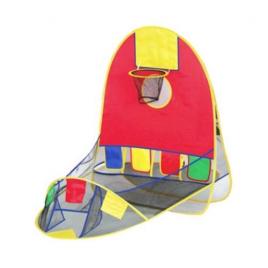 Cort  pop-up pentru copii cu cos baschet si 4 bile
