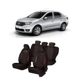 Huse auto dedicate Dacia Logan 2012-2019 cu insertii de piele ecologica