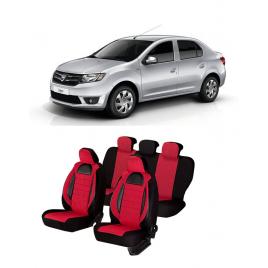 Huse auto dedicate Dacia Logan 2012-2019 cu insertii de piele ecologica