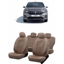 Huse scaune auto dedicate Dacia Logan 2020-2021 Premium cu insertii de piele