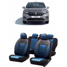 Huse scaune auto dedicate Dacia Logan 2020-2021 Premium cu insertii de piele