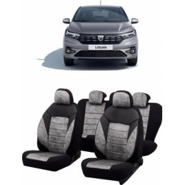 Huse scaune auto dedicate Dacia Logan 2020-2021 Premium insertii de piele