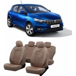 Huse scaune auto material Textil dedicate Dacia Sandero 2020-2021 Premium insertii piele ecologica