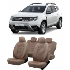 Set huse scaune auto dedicate Dacia Duster 2012-2019 Premium insertii de piele