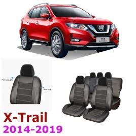 Set Huse din piele si  insertii de material Alcantara  dedicate Nissan X-TRAIL T32 2014-2019