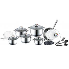 Set 18 Piese Inox HERENTHAL HT-1801B, 9 Straturi, Inductie, Negru