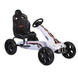 Kart cu pedale si roti din cauciuc EVA Monte Carlo White