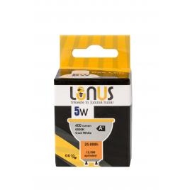 Bec gu10 led-lunus-5w-6500k (lr) + (tv. 0,28 lei/buc)