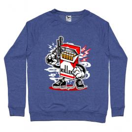 Bluza adler barbat cigarette killer albastru melanj