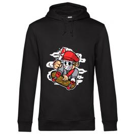 Hoodie barbat cu gluga killer skater negru