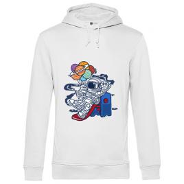 Hoodie barbat cu gluga space slider alb