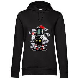 Hoodie dama cu gluga brick gamers negru