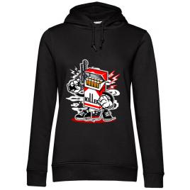 Hoodie dama cu gluga cigarette killer negru