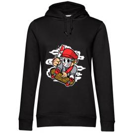 Hoodie dama cu gluga killer skater negru