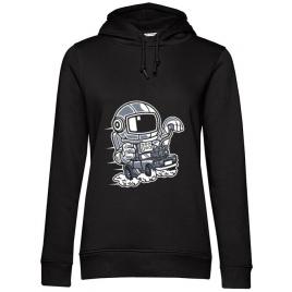 Hoodie dama cu gluga space racer negru